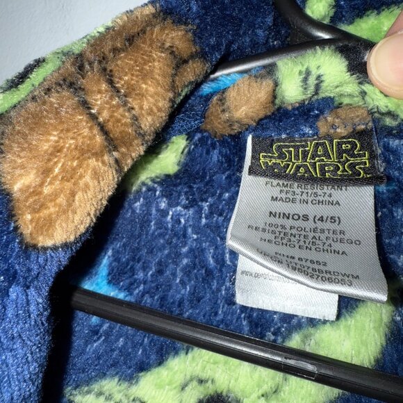 Star Wars Kids Bathrobe Grogu Baby Yoda Design  Size 4/5 Blue/Brown - Picture 4 of 7